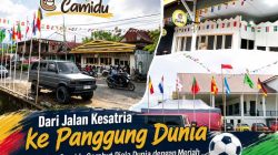 Warkop Camidu Jadi Ikon Piala Dunia 2026, Deretan Bendera Negara Peserta Hiasi Jalan Kesatria