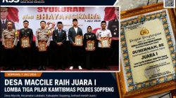 Hari Bhayangkara ke-80, Desa Maccile Dinobatkan sebagai Juara I Lomba Tiga Pilar Kabupaten Soppeng