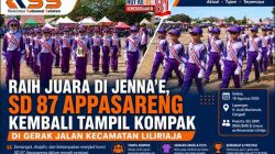 Raih Juara di Jenna’E, SD 87 Appasareng Kembali Tampil Kompak di Gerak Jalan Kecamatan Liliriaja